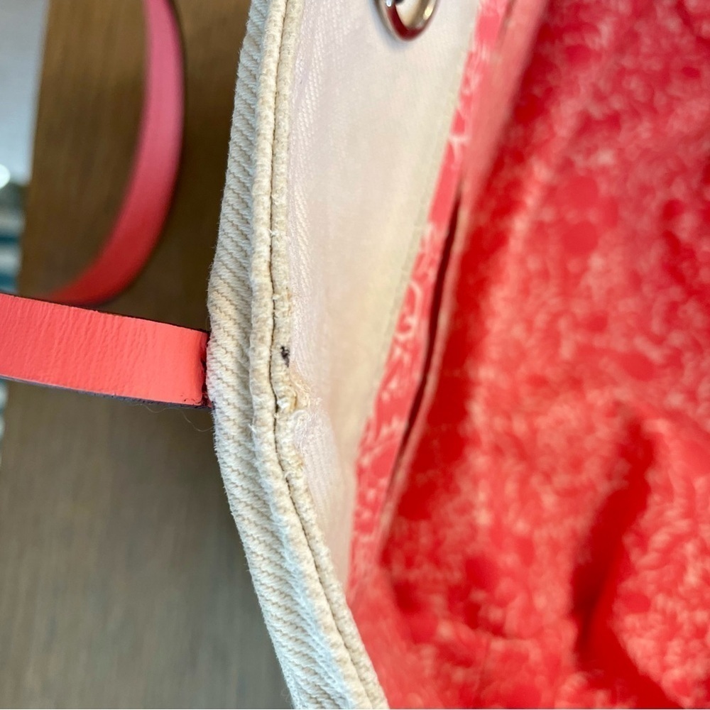Authentic Louis Vuitton Coral Corail Cotton Canvas Articles De Voyage Cabas MM - Picture 13 of 16